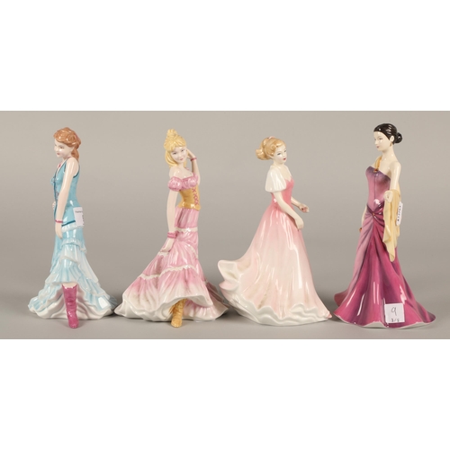 9 - Four Royal Doulton figurines including Paige HN4767, Tiffany HN4771, Julie HN3878, and Katie HN4859(... 