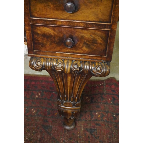 560 - Victorian walnut dressing table raised on heavily carved supports, 122cm wide.