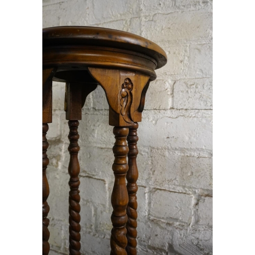 585 - Mahogany two tier jardinere stand