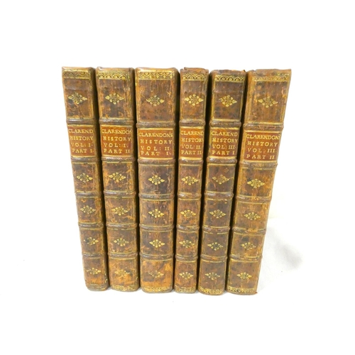 74 - CLARENDON EARL OF.  The History of the Rebellion & Civil Wars in England. 3 vols. in six. Half t... 