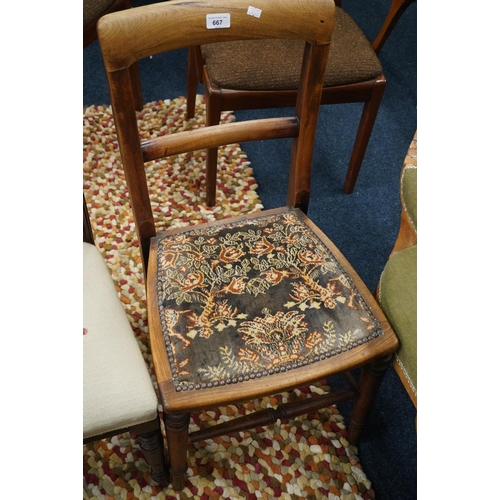 667 - Edwardian mahogany hall chair.