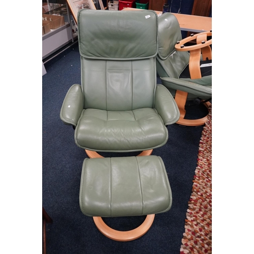 671 - Ekornes Stressless chair with matching footstool.