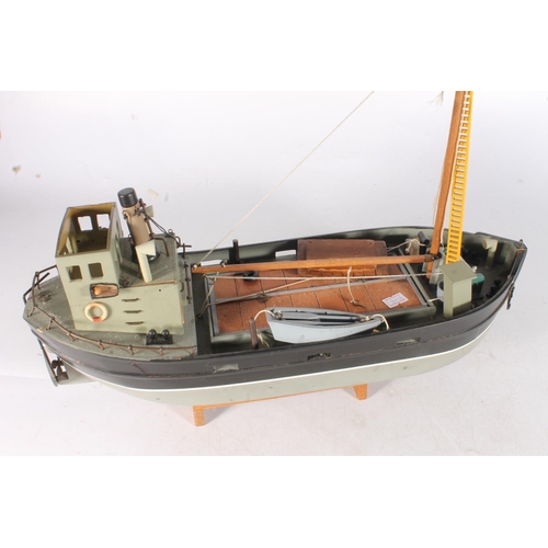 157 - Wood built model boat.