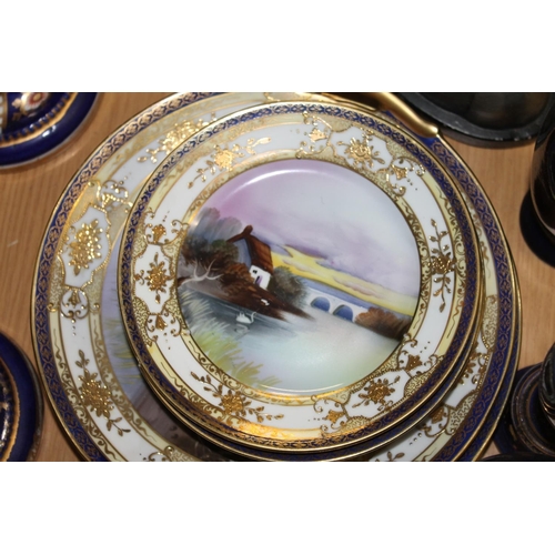 390I - Noritake plates, a bust of a military officer, etc.