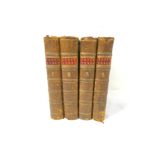 77 - POPE ALEXANDER.  The Works in Four Volumes Complete. 4 vols. Eng. frontis. 12mo. Calf. Edinburgh, 17... 