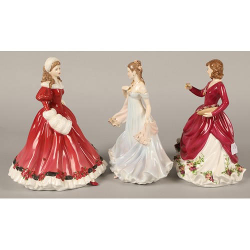 26 - Three figurines to include Royal Doulton A Christmas Morning HN4894, Royal Worcester With all my Hea... 