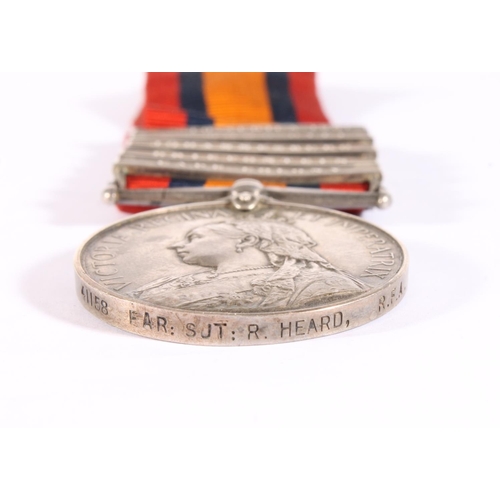 1083 - Medal of 41158 Farrier Serjeant R Heard of the Royal Field Artillery comprising Boer War Queens Sout... 