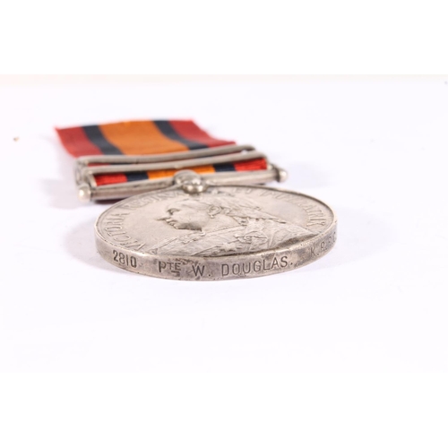 1092 - Medal of 2810 Private W Douglas of the King's Royal Rifle Corps comprising Boer War Queens South Afr... 