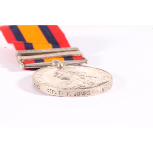 1094 - Medal of 3123 Sergeant T Jones of the Imperial Light Horse comprising Boer War Queens South Africa m... 