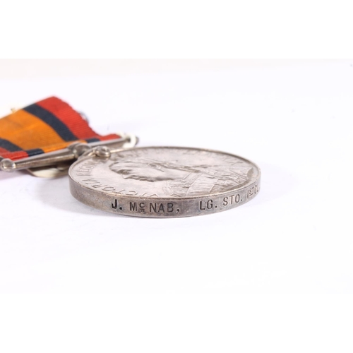 1098 - Medal of Leading Stoker 1st Class J McNab of the Royal Navy comprising Boer War Queens South Africa ... 