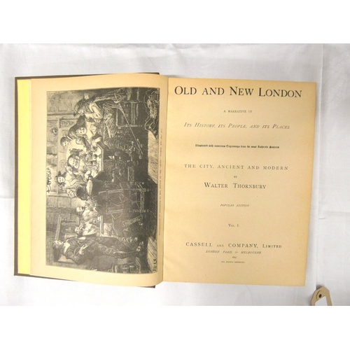 112 - THORNBURY WALTER.  Old & New London. 6 vols. Plates & illus. Quarto. Brown cloth. ... 