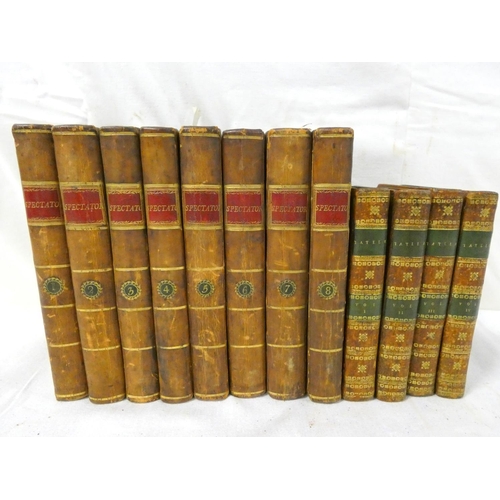 126B - The Spectator.  The set of 8 vols. Calf, morocco spine labels. Glasgow, David Niven, 1791; also The ... 