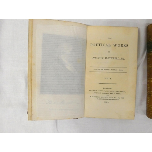 129 - MACNEILL HECTOR.  The Poetical Works. 2 vols. Eng. port. frontis & eng. plates. Tree c... 