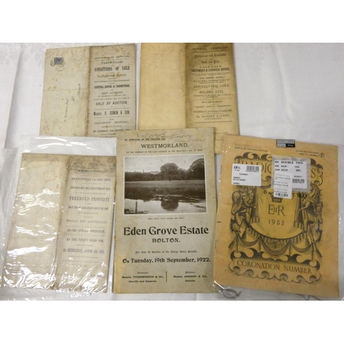 136 - Northumberland & Cumberland Ephemera, etc.  Various estate & farm sale particulars incl... 