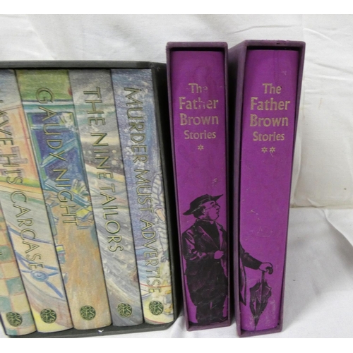 146 - Folio Society.  Dorothy L. Sayers Crime Collection, 5 vols. in slip case; also The Father Brown Stor... 