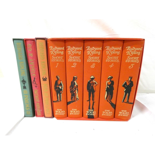 149 - Folio Society.  Rudyard Kipling, Short Stories, 5 vols. in slip case; also Kipling, Poems in slip ca... 