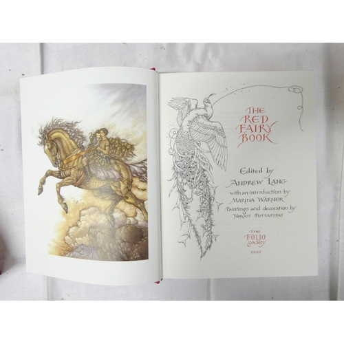 158 - Folio Society.  Andrew Lang, The Yellow Fairy Book, The Red Fairy Book and The Pink Fairy Book. 3 vo... 