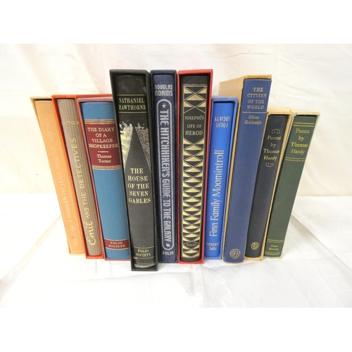 173 - Folio Society.  10 various vols. in slip cases.