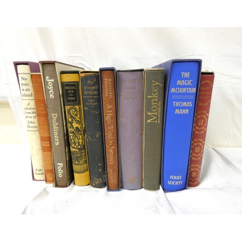 174 - Folio Society.  10 various vols. in slip cases.