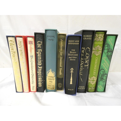 182 - Folio Society.  10 various vols. in slip cases.