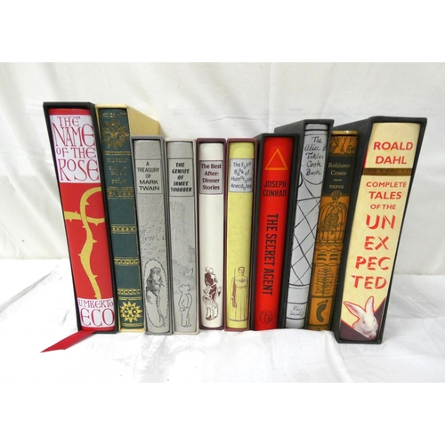 184 - Folio Society.  10 various vols. in slip cases.