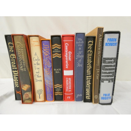 185 - Folio Society.  10 various vols. in slip cases.