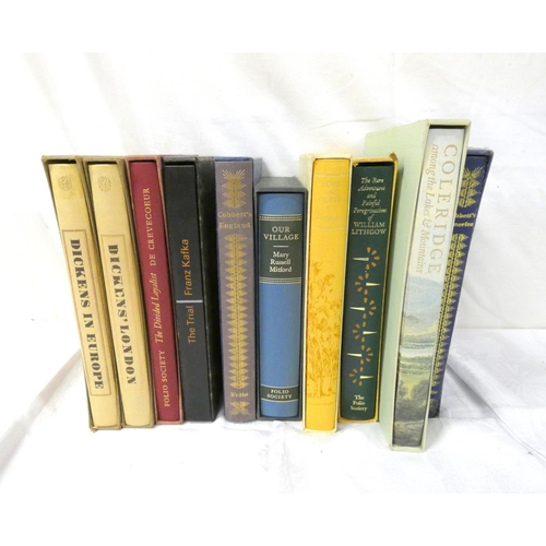 190 - Folio Society.  10 various vols. in slip cases.