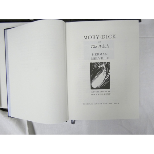 192 - Folio Society.   Herman Melville, Moby Dick. Ltd. ed. 291/1750. Illus. by Rockwell Kent. Dark smooth... 