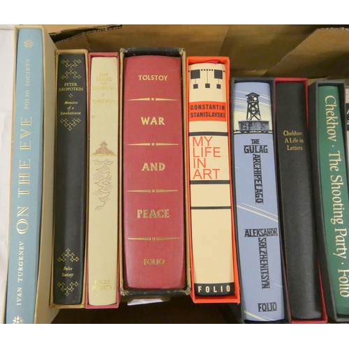 201 - Folio Society.  12 vols. in slip cases, Russian literature & authors (a few with adhes... 