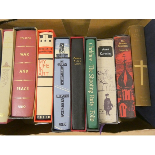 201 - Folio Society.  12 vols. in slip cases, Russian literature & authors (a few with adhes... 