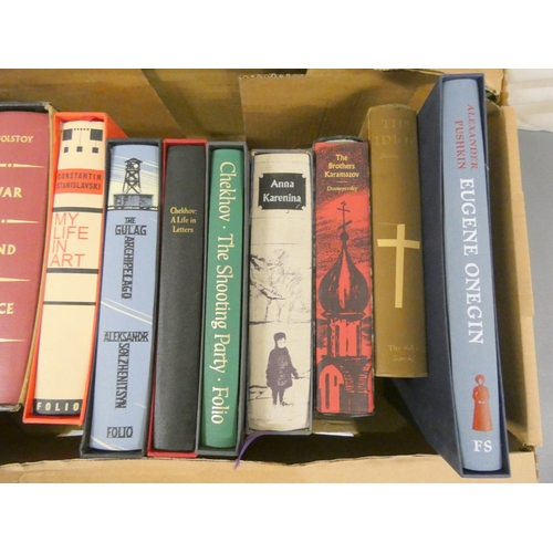 201 - Folio Society.  12 vols. in slip cases, Russian literature & authors (a few with adhes... 