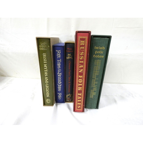 205 - Folio Society.  5 vols. in slip cases, folk tales, myths, etc.