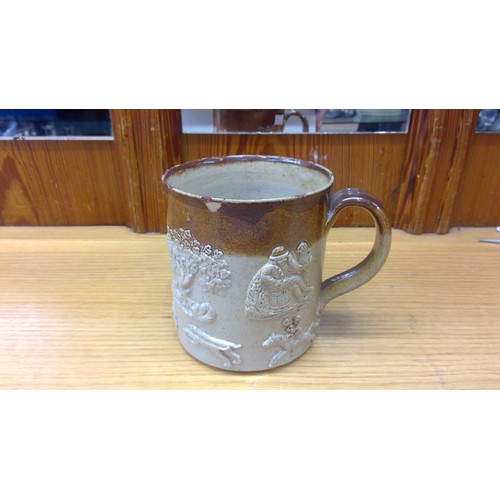 246A - 19thC stoneware pottery tankard.