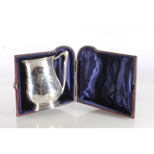 39 - Victorian silver christening mug with incised floral designs by Samuel Hayne & Dudley Cater, London,... 