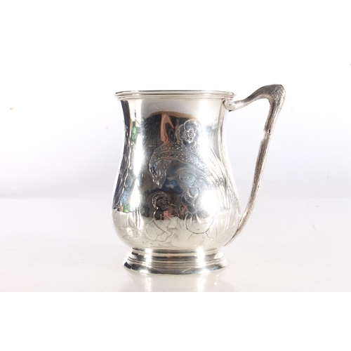 39 - Victorian silver christening mug with incised floral designs by Samuel Hayne & Dudley Cater, London,... 