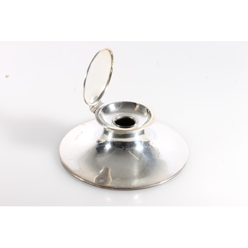 64 - Edwardian silver inkwell of capstan form by A & J Zimmerman Ltd (Arthur & John Zimmerman), Birmingha... 