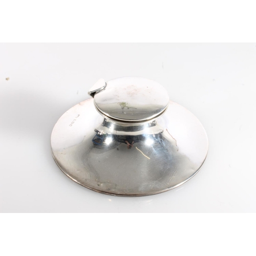 64 - Edwardian silver inkwell of capstan form by A & J Zimmerman Ltd (Arthur & John Zimmerman), Birmingha... 