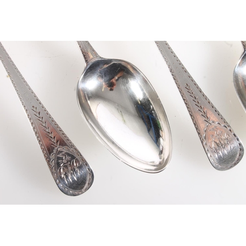 70 - Pair of George III silver tablespoons with bright cut borders by Peter & Ann Bateman, London 1799 an... 