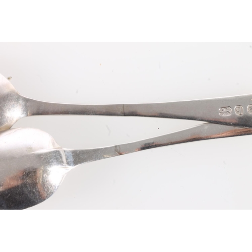 75 - Seven non-matching silver teaspoons with bright cut borders, various makers, 75g gross.