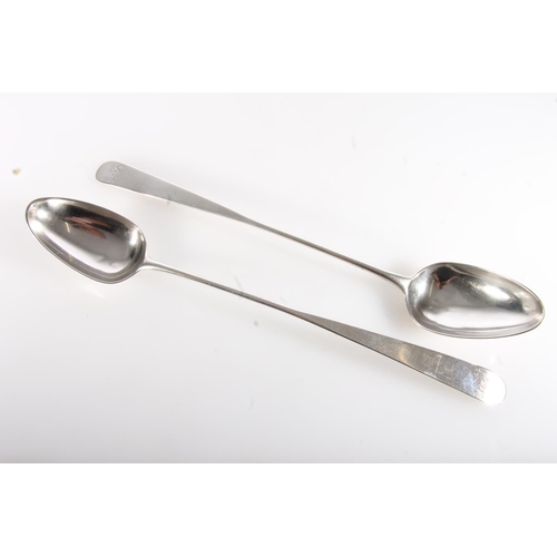 87 - Pair of George III silver oar pattern serving spoons by Robert Gray, Edinburgh 1795, 209g. (2)