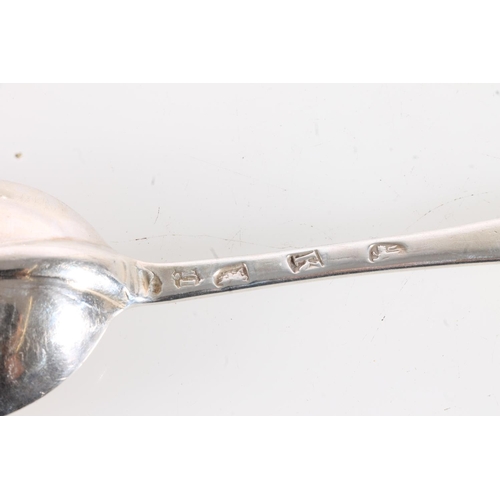 91 - George II silver tablespoon of oar pattern by Richard Scarlett, London and four others 18th century,... 