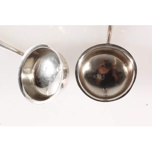 101 - Pair of Victorian silver toddy ladles with balleen handles, makers mark SW, Edinburgh 1851.