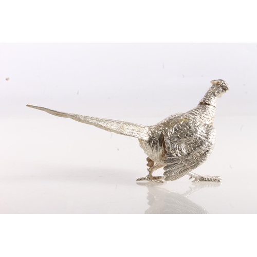 115 - Continental novelty silver pepper pot in the form of a pheasant by L Neresheimer & Co of Hanua Germa... 