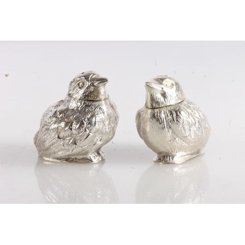 119 - Edwardian novelty silver pepper pot in the form of a chick by Sampson Mordan & Co Ltd, Chester 1905,... 