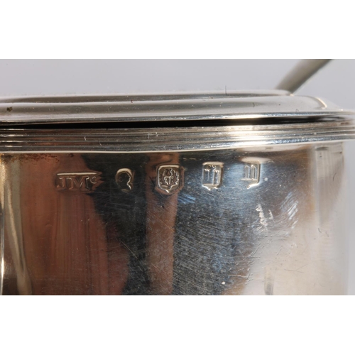 132 - Scottish silver mustard pot of drum shape with shell thumb piece, by James McKay, Edinburgh 1818, 12... 