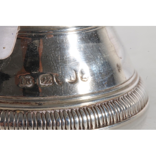 140 - George IV silver hand bell of good gauge by John Reily, London 1824, 170g.