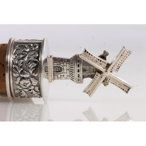 148 - Dutch miniature silver model of a windmill, 'JvBH' mark to the base for J Verhoogt of Hoorn, 9.8g, a... 