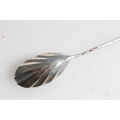 149 - Silver Traprain Treasure replica Roman spoon with elongated shell bowl engraved with the Christian s... 