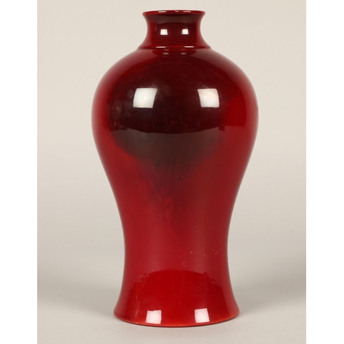 33 - Bernard Moore red flambe vase, 22cm h