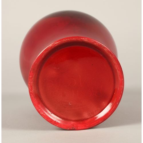 33 - Bernard Moore red flambe vase, 22cm h